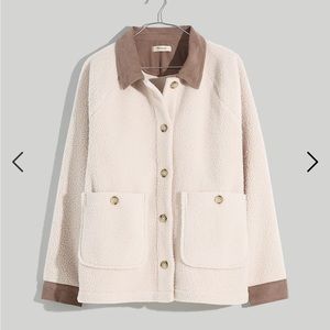 NWT Madewell Corduroy-Trimmed (Re)sourced Sherpa Coat